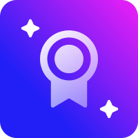 purple gradient colored badge icon