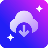 purple gradient colored downloading icon