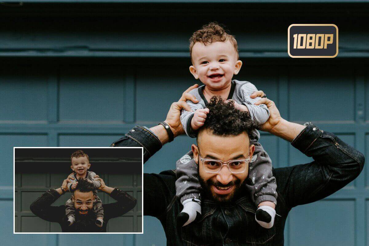 Transformar un video infantil de baja calidad en un video de alta calidad protagonizado por un padre y su hijo