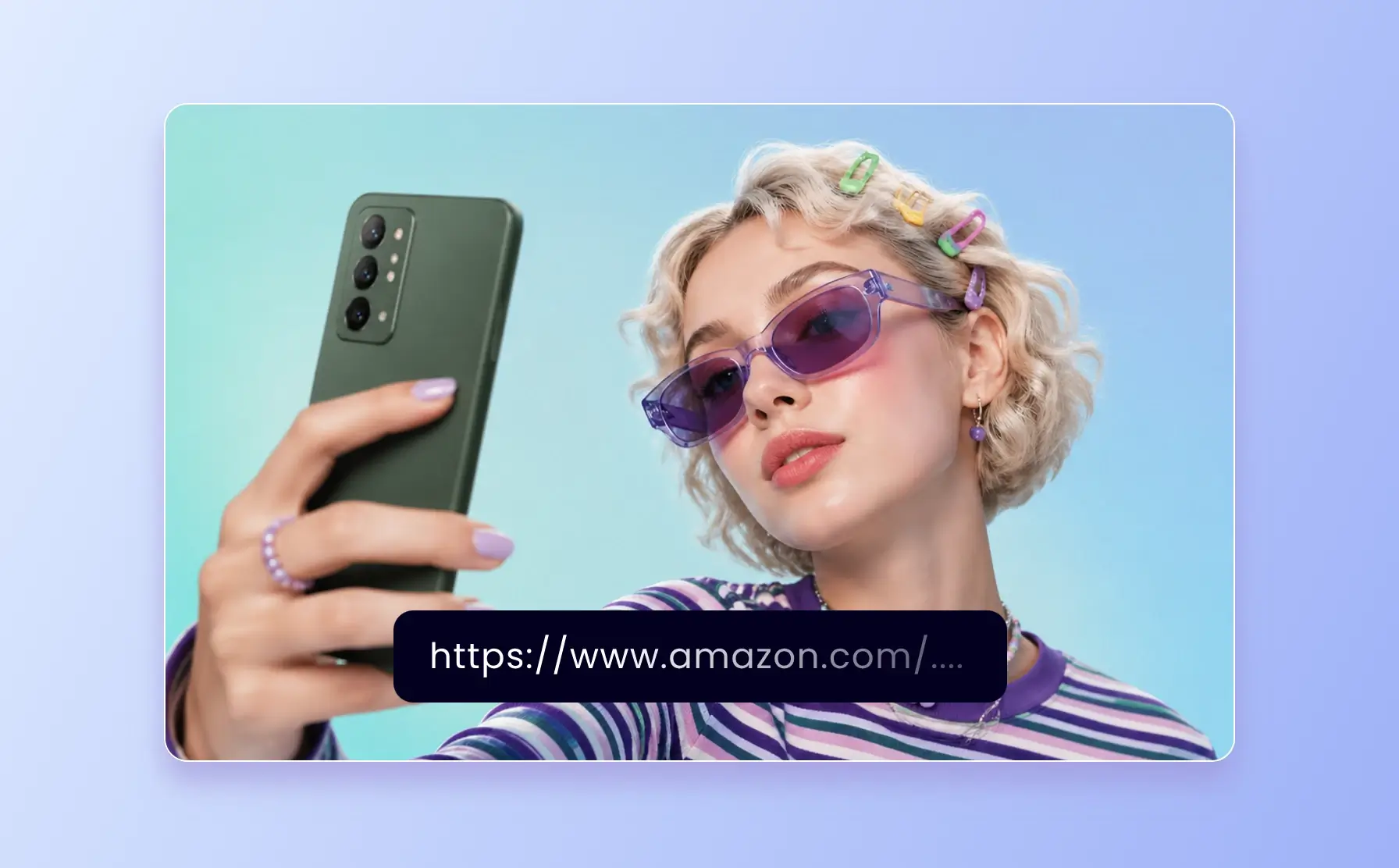 Fotor link to ad tool featuring converting a product link to a video ad with voice and avatar