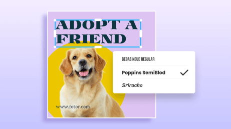 Poster design for dog adoption using Fotor's design tools