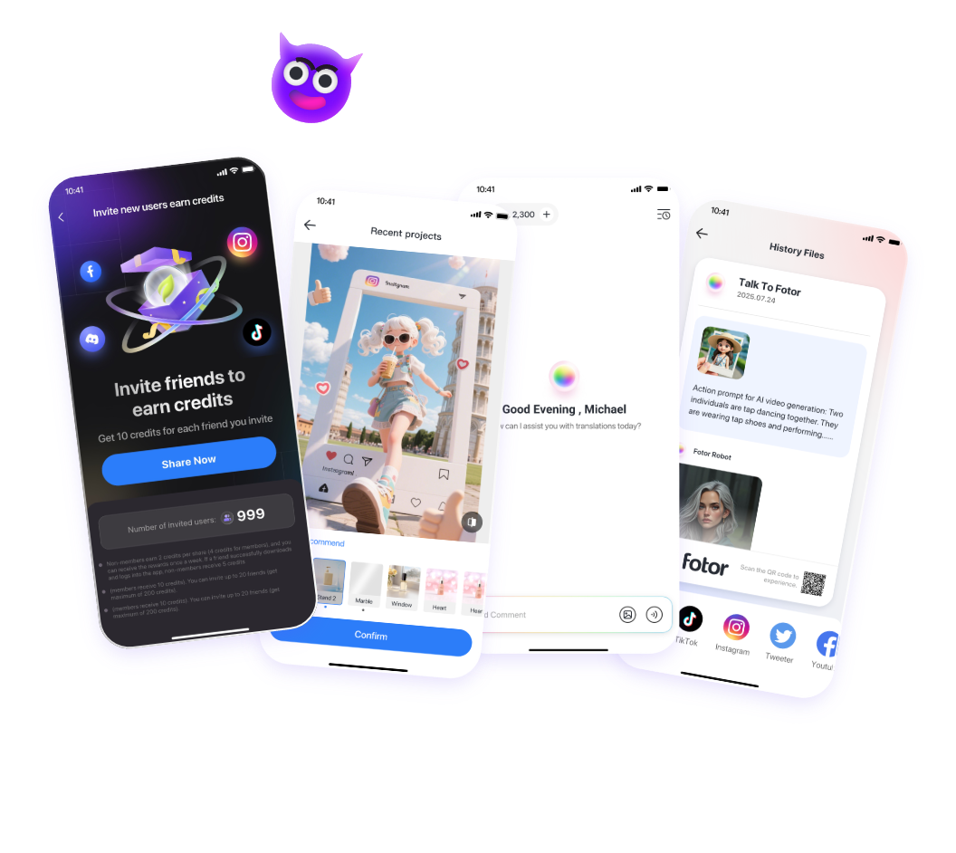 the screenshot of Fotor AI agent mobile version.